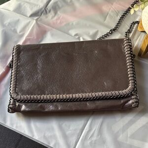 Stylish Metallic Clutch with Chain Strap
